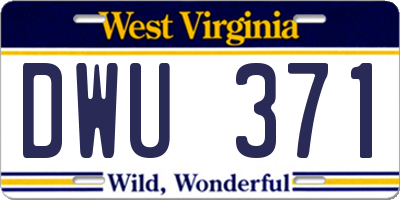 WV license plate DWU371