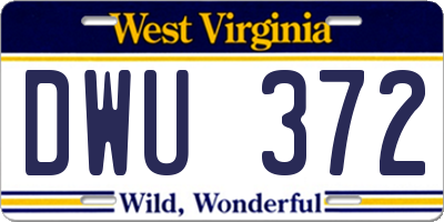 WV license plate DWU372