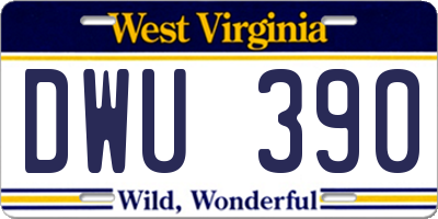 WV license plate DWU390