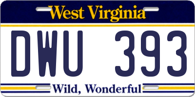 WV license plate DWU393