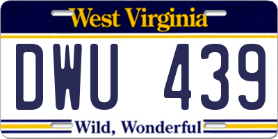 WV license plate DWU439