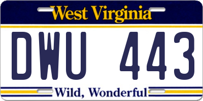 WV license plate DWU443