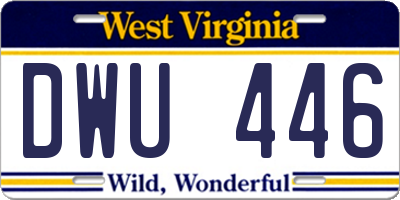 WV license plate DWU446