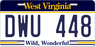 WV license plate DWU448