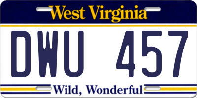 WV license plate DWU457