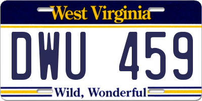 WV license plate DWU459