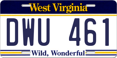 WV license plate DWU461