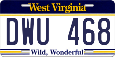WV license plate DWU468
