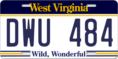 WV license plate DWU484