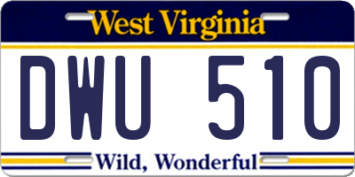 WV license plate DWU510