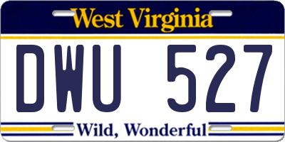 WV license plate DWU527