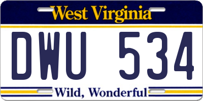 WV license plate DWU534
