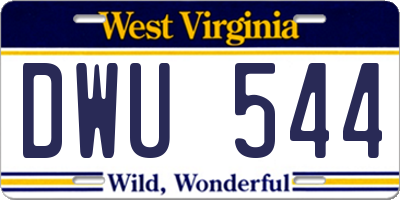 WV license plate DWU544