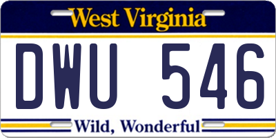 WV license plate DWU546
