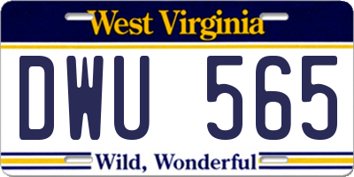 WV license plate DWU565
