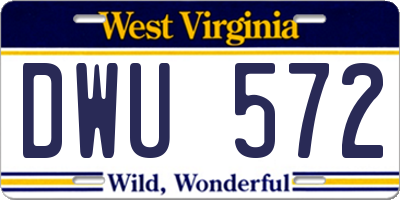 WV license plate DWU572