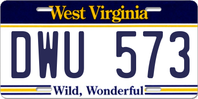 WV license plate DWU573
