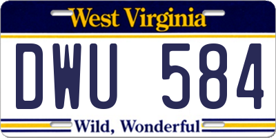 WV license plate DWU584