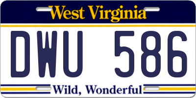 WV license plate DWU586