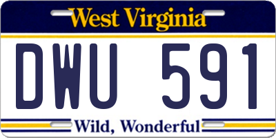 WV license plate DWU591