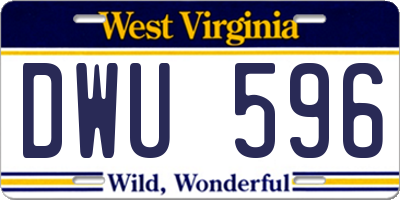 WV license plate DWU596