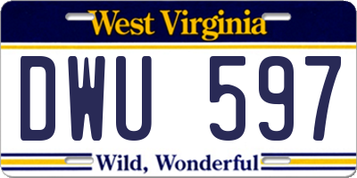 WV license plate DWU597