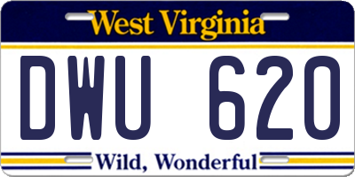 WV license plate DWU620