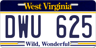 WV license plate DWU625
