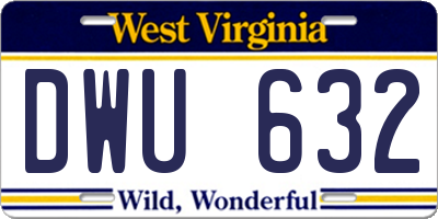 WV license plate DWU632