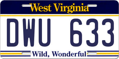 WV license plate DWU633