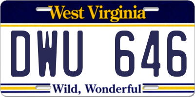 WV license plate DWU646