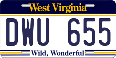 WV license plate DWU655