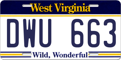 WV license plate DWU663