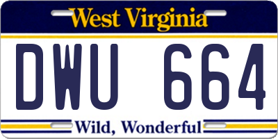 WV license plate DWU664