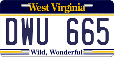 WV license plate DWU665