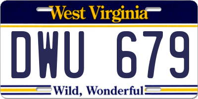 WV license plate DWU679