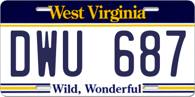 WV license plate DWU687