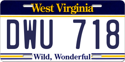 WV license plate DWU718