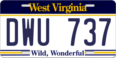WV license plate DWU737