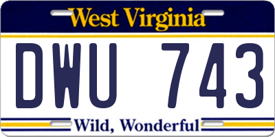 WV license plate DWU743