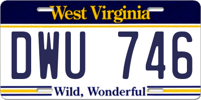 WV license plate DWU746