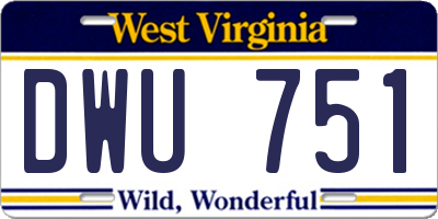 WV license plate DWU751