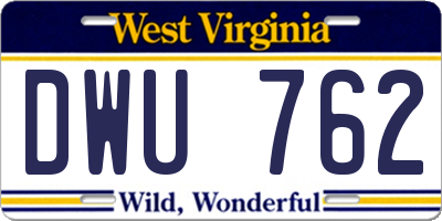 WV license plate DWU762