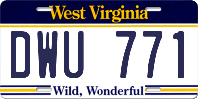 WV license plate DWU771