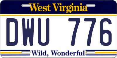 WV license plate DWU776