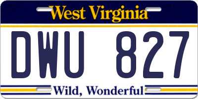 WV license plate DWU827