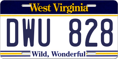 WV license plate DWU828