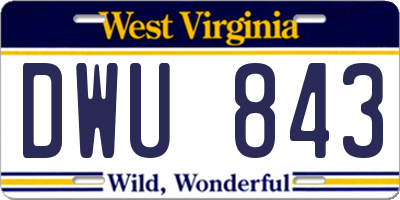 WV license plate DWU843