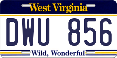 WV license plate DWU856