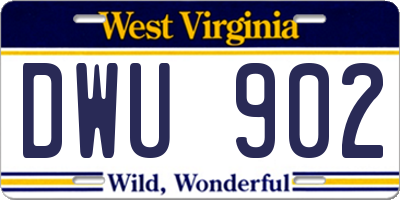 WV license plate DWU902